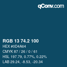 カラーコード: RGB 13 74.2 100 | qconv.com