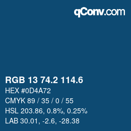 カラーコード: RGB 13 74.2 114.6 | qconv.com