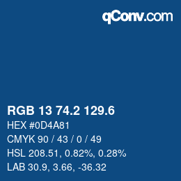 カラーコード: RGB 13 74.2 129.6 | qconv.com