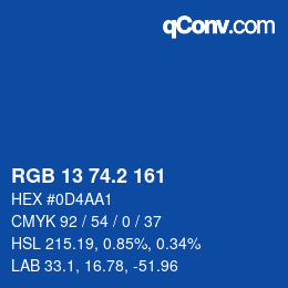 カラーコード: RGB 13 74.2 161 | qconv.com