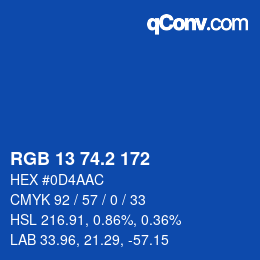 カラーコード: RGB 13 74.2 172 | qconv.com