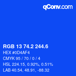 カラーコード: RGB 13 74.2 244.6 | qconv.com