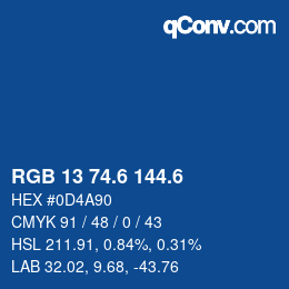 カラーコード: RGB 13 74.6 144.6 | qconv.com