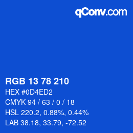 カラーコード: RGB 13 78 210 | qconv.com