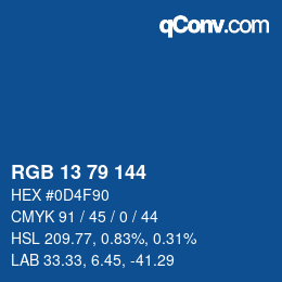 Color code: RGB 13 79 144 | qconv.com