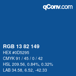 Color code: RGB 13 82 149 | qconv.com