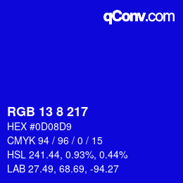 Código de color: RGB 13 8 217 | qconv.com