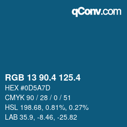 カラーコード: RGB 13 90.4 125.4 | qconv.com
