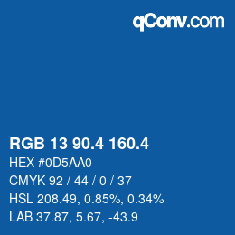 カラーコード: RGB 13 90.4 160.4 | qconv.com