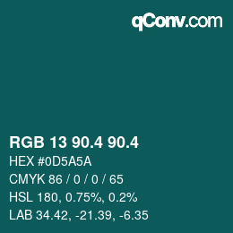 カラーコード: RGB 13 90.4 90.4 | qconv.com