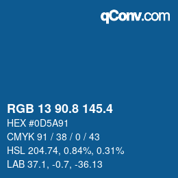 カラーコード: RGB 13 90.8 145.4 | qconv.com