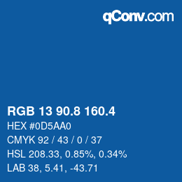 カラーコード: RGB 13 90.8 160.4 | qconv.com
