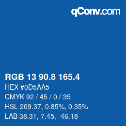 カラーコード: RGB 13 90.8 165.4 | qconv.com