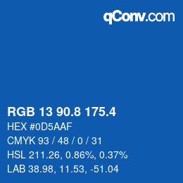 カラーコード: RGB 13 90.8 175.4 | qconv.com