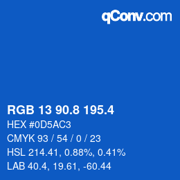 カラーコード: RGB 13 90.8 195.4 | qconv.com