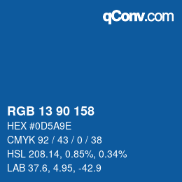 Color code: RGB 13 90 158 | qconv.com