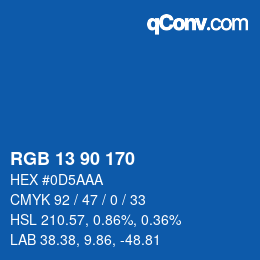 カラーコード: RGB 13 90 170 | qconv.com