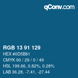 Color code: RGB 13 91 129 | qconv.com