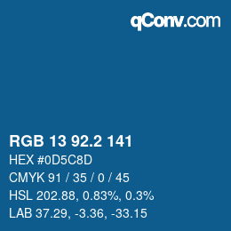 カラーコード: RGB 13 92.2 141 | qconv.com