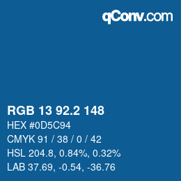 カラーコード: RGB 13 92.2 148 | qconv.com