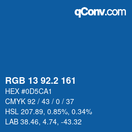 カラーコード: RGB 13 92.2 161 | qconv.com