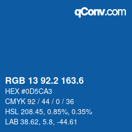 カラーコード: RGB 13 92.2 163.6 | qconv.com