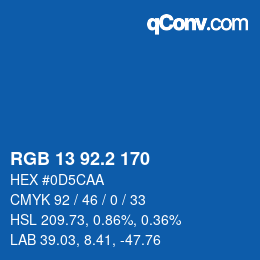 カラーコード: RGB 13 92.2 170 | qconv.com