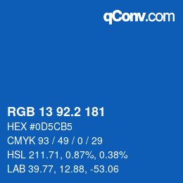 カラーコード: RGB 13 92.2 181 | qconv.com