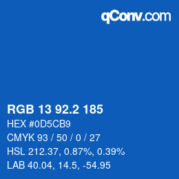 カラーコード: RGB 13 92.2 185 | qconv.com