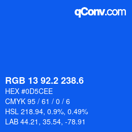 カラーコード: RGB 13 92.2 238.6 | qconv.com