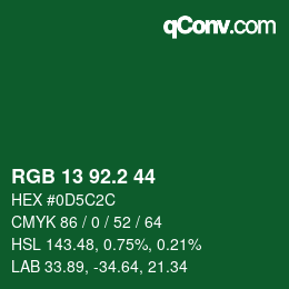 カラーコード: RGB 13 92.2 44 | qconv.com