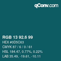 カラーコード: RGB 13 92.6 99 | qconv.com