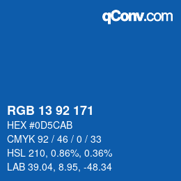 颜色代码: RGB 13 92 171 | qconv.com