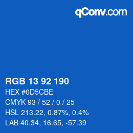 カラーコード: RGB 13 92 190 | qconv.com