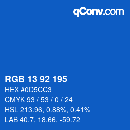 カラーコード: RGB 13 92 195 | qconv.com