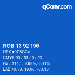颜色代码: RGB 13 92 196 | qconv.com