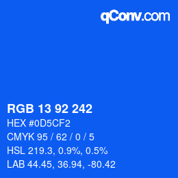 颜色代码: RGB 13 92 242 | qconv.com