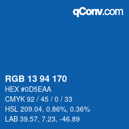 Color code: RGB 13 94 170 | qconv.com