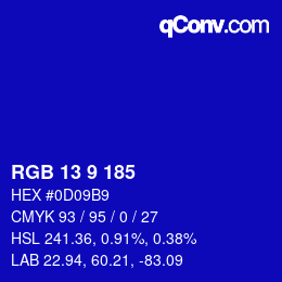 颜色代码: RGB 13 9 185 | qconv.com