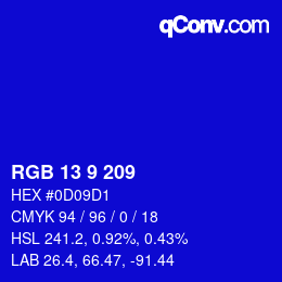 Farbcode: RGB 13 9 209 | qconv.com