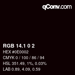 Color code: RGB 14.1 0 2 | qconv.com