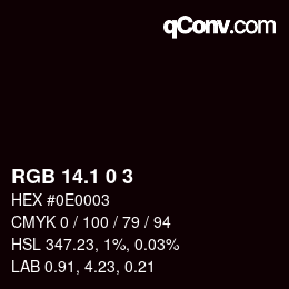 カラーコード: RGB 14.1 0 3 | qconv.com