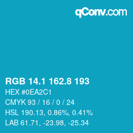 Color code: RGB 14.1 162.8 193 | qconv.com