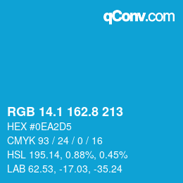 カラーコード: RGB 14.1 162.8 213 | qconv.com