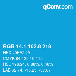 Color code: RGB 14.1 162.8 218 | qconv.com