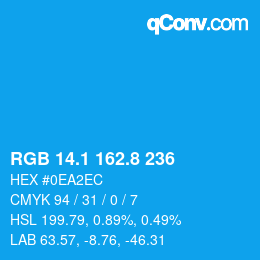 Color code: RGB 14.1 162.8 236 | qconv.com