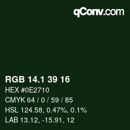 Color code: RGB 14.1 39 16 | qconv.com