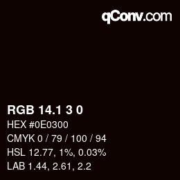 カラーコード: RGB 14.1 3 0 | qconv.com