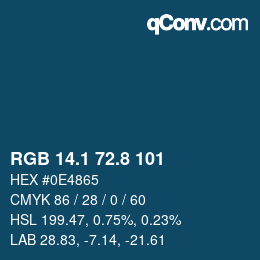 Color code: RGB 14.1 72.8 101 | qconv.com