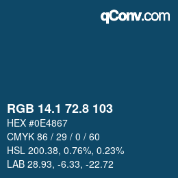 Color code: RGB 14.1 72.8 103 | qconv.com